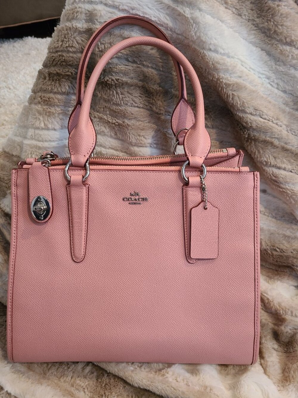 Coach pink leather handbag